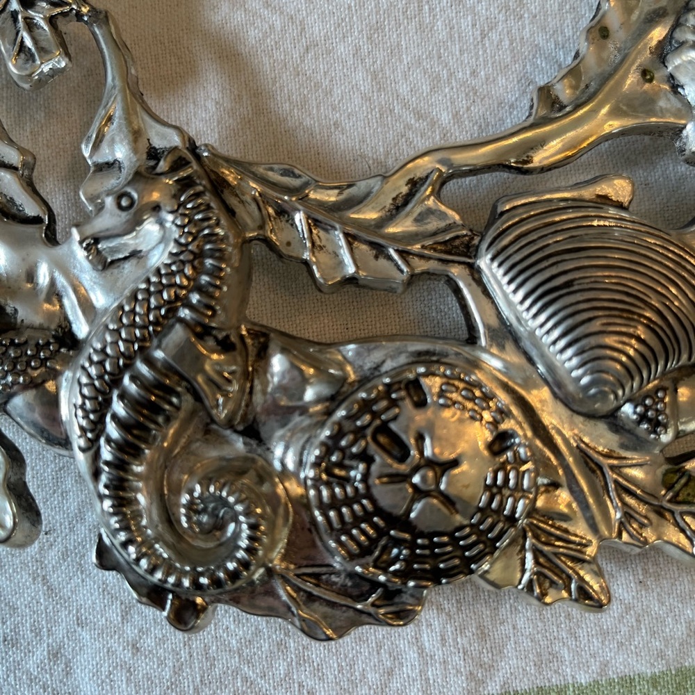 Vintage Godinger Sea Treasures Wreath Nautical Shells Wall Plaque Trivet - Picture 5 of 7